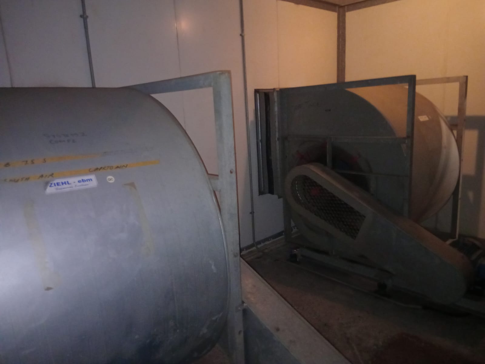 Ziehl-ebm centrifugal blower units — plant room installation