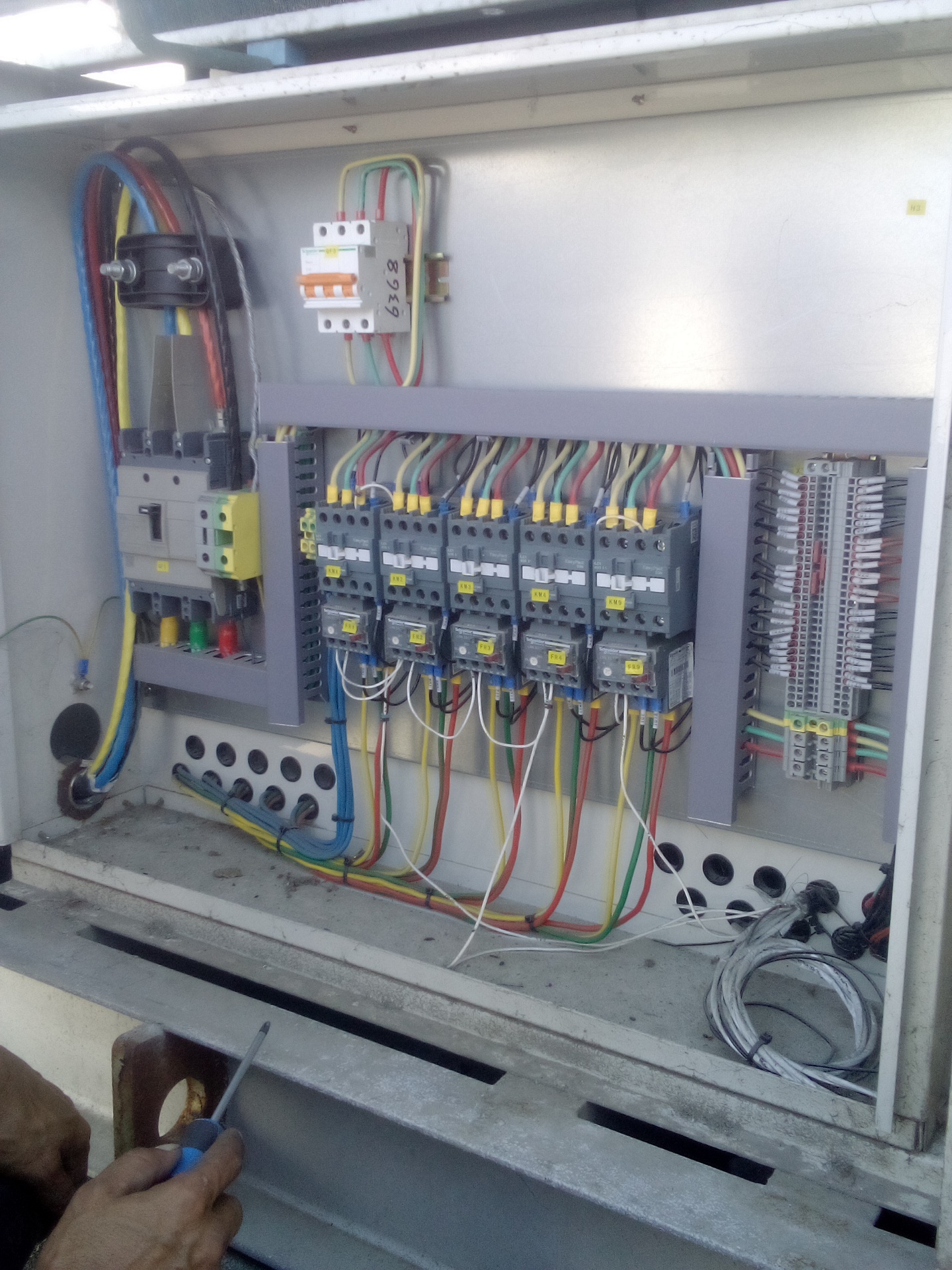 Contactor & overload bank — chiller plant