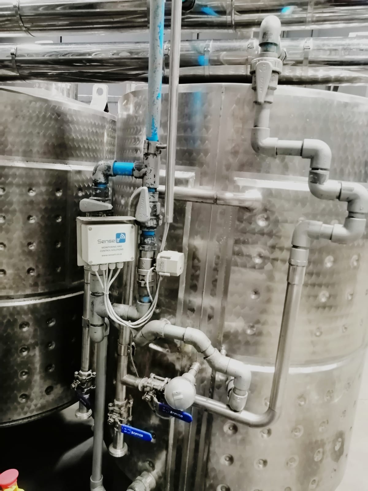 Sense IoT monitoring on glycol manifold — live telemetry