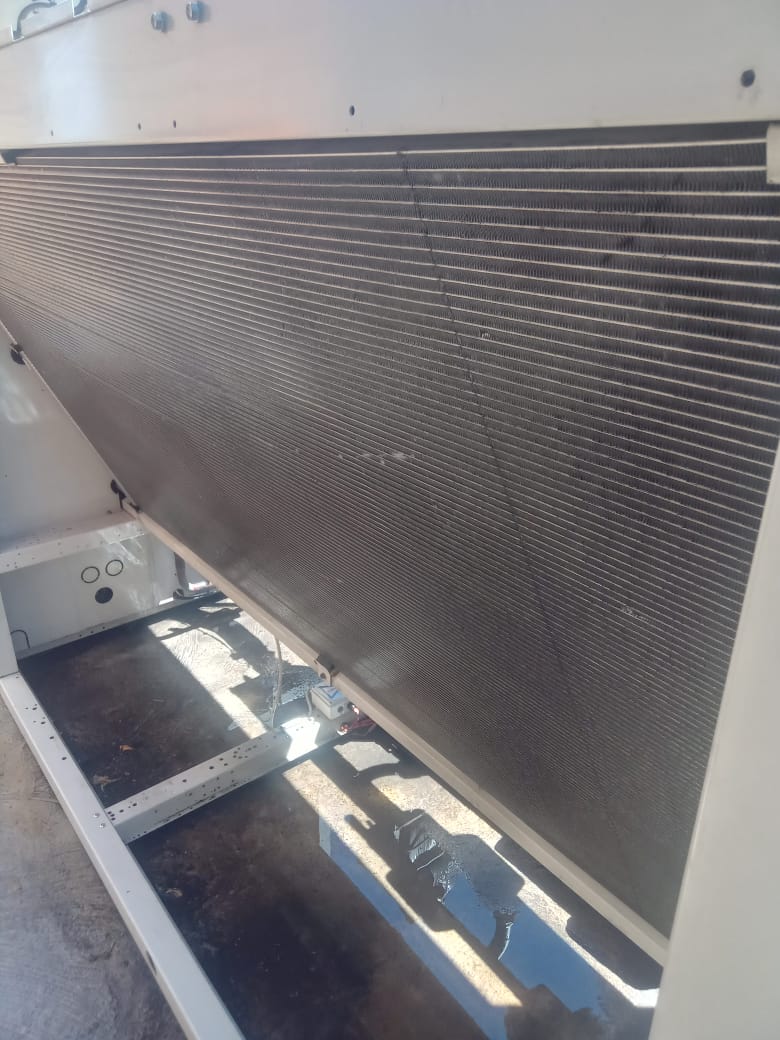 Microchannel coil after chemical clean — restored airflow